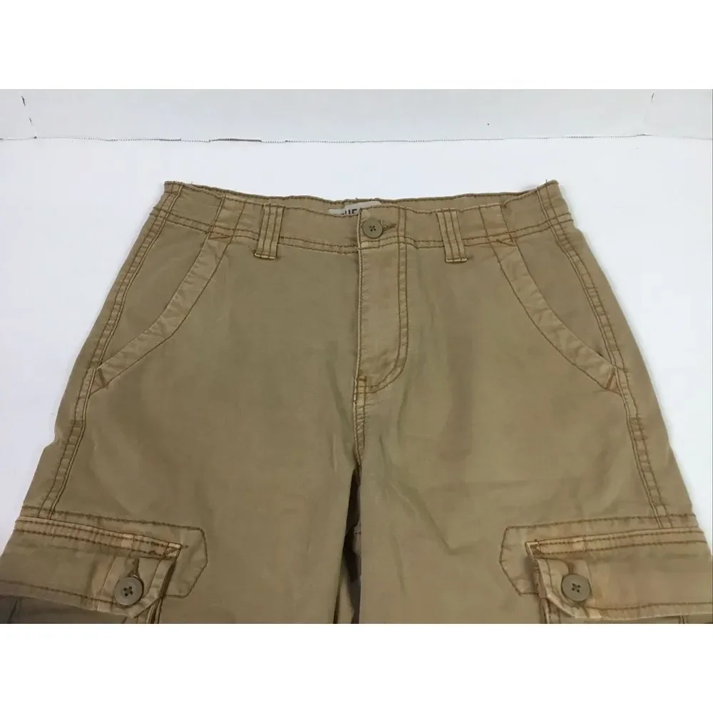 True Craft Junior Cargo Shorts Size 14 Khaki Tan Hiking Waist 26 Inseam 9‎